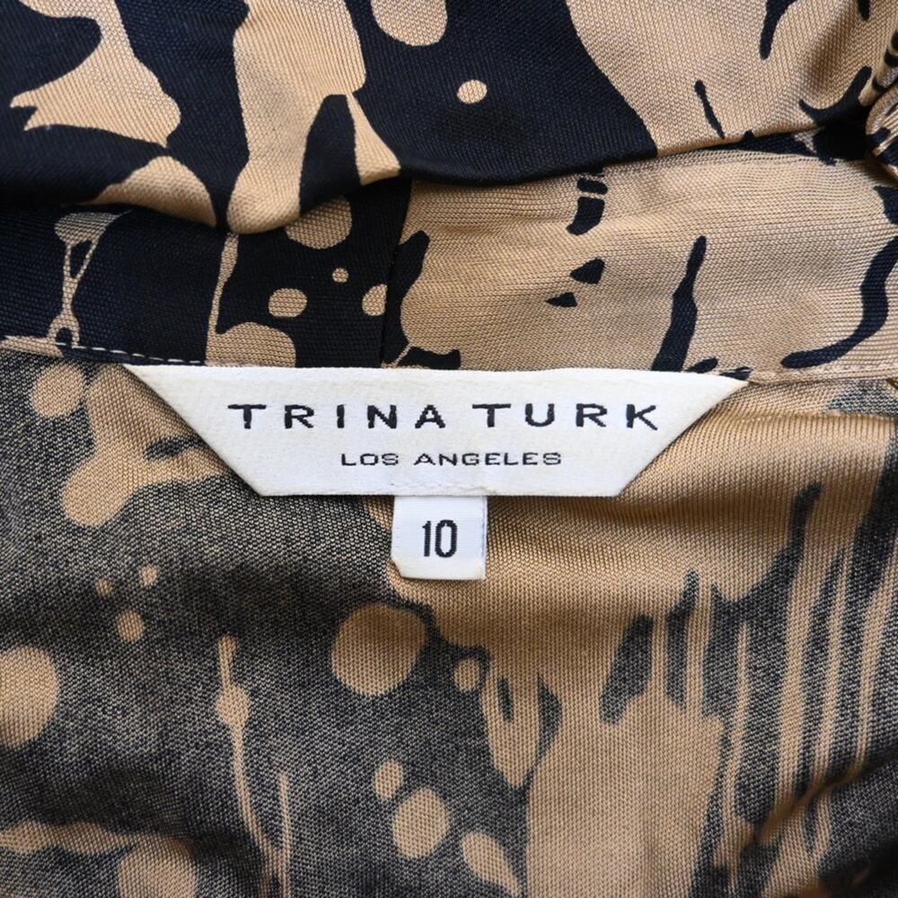Trina Turk Womens 10 Silk Ruched Front Elegant Dress - Picture 6 of 7